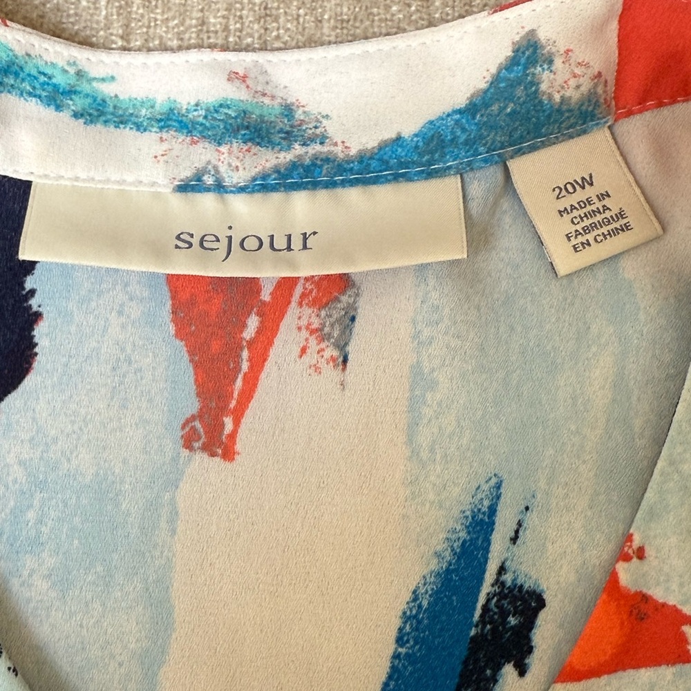 Sejour Multicolor Abstract Blouse #116 - Picture 4 of 4